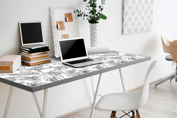 PVC Schreibtischmatte Blumenkonturen
