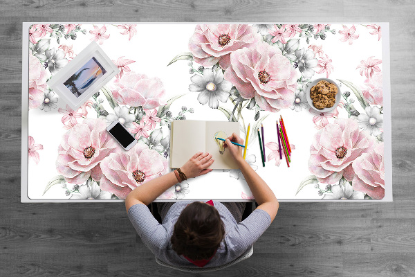 Schreibtisch Unterlegmatte Blumen