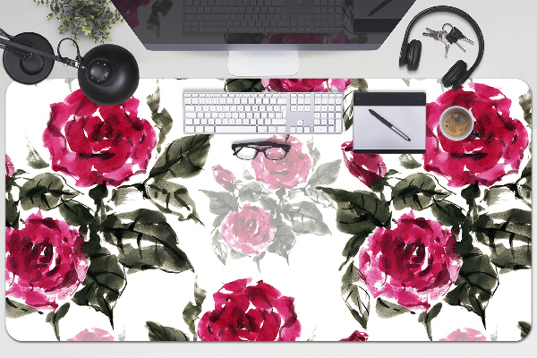 Büro-Schreibtischmatte Gemalte Rosen