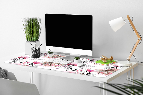 PVC Schreibtischmatte Flamingos