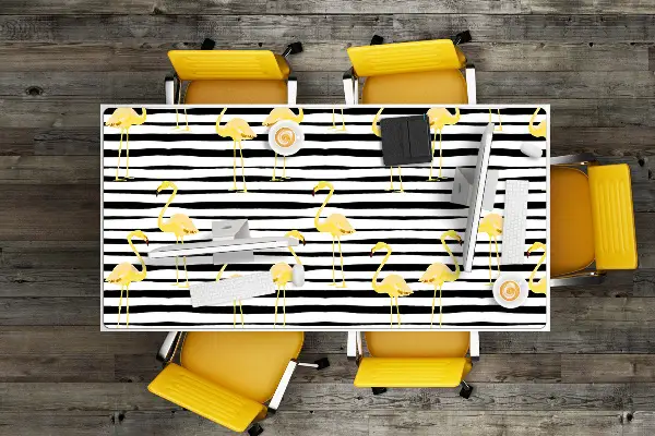 PVC Schreibtischmatte Goldene Flamingos