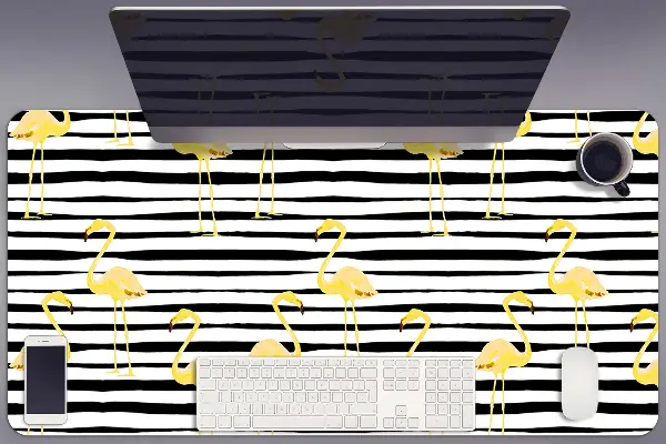 PVC Schreibtischmatte Goldene Flamingos