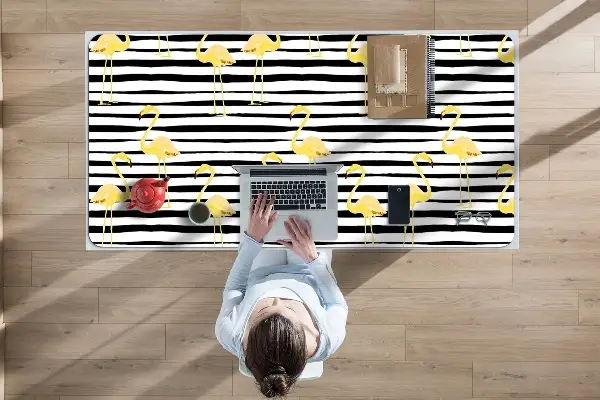 PVC Schreibtischmatte Goldene Flamingos