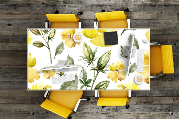 Schreibtisch Unterlegmatte Gelbe Blumen
