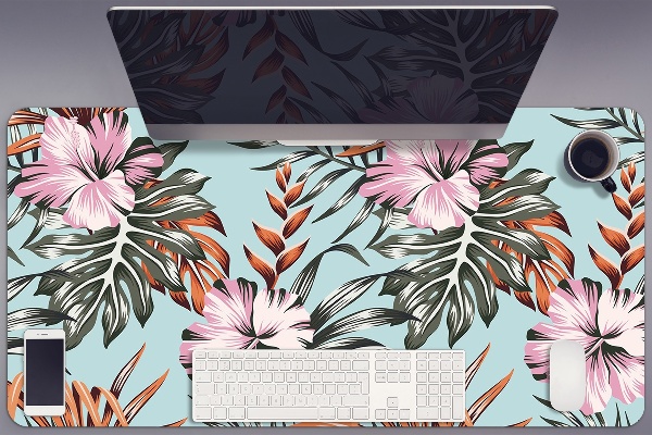 Schreibtisch Unterlegmatte Hibiscus-Blumen
