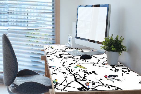 Büro-Schreibtischmatte Vögel und Zweige.