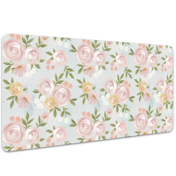 PVC Schreibtischmatte Aquarellblumen