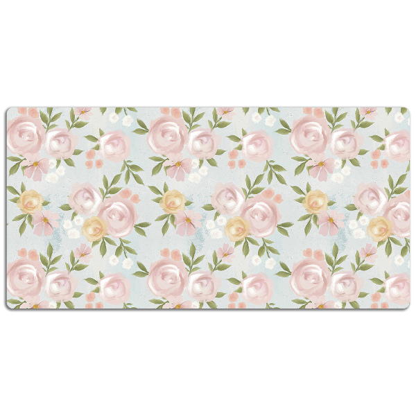 PVC Schreibtischmatte Aquarellblumen