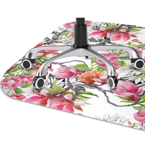 Stuhlmatte für Hartböden Aquarellblumen
