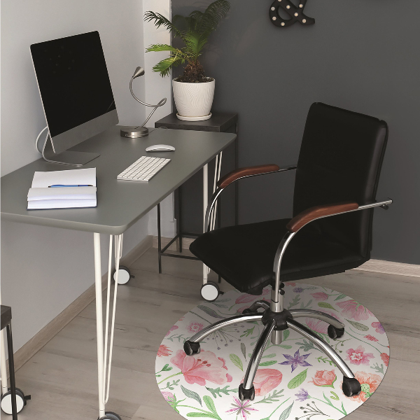 Bürostuhlunterlage Lackierte Blumen