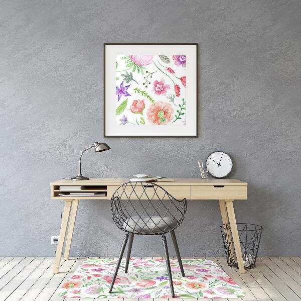 Bürostuhlunterlage Lackierte Blumen