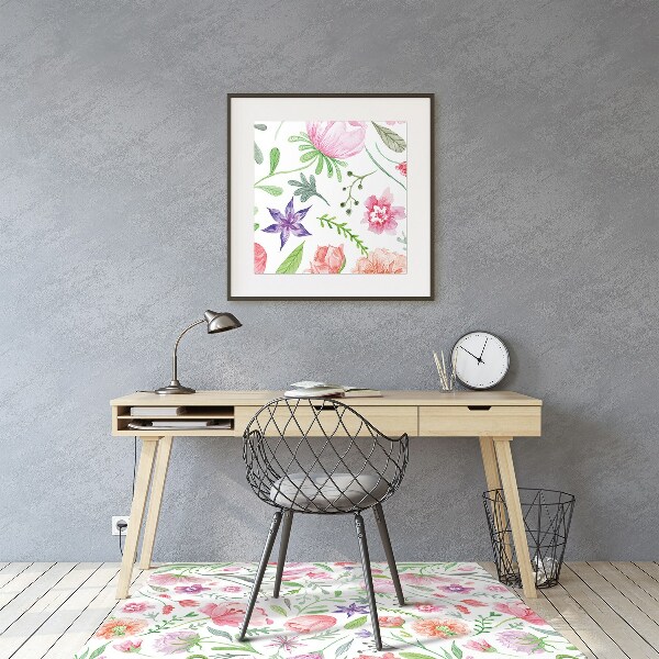 Bürostuhlunterlage Lackierte Blumen