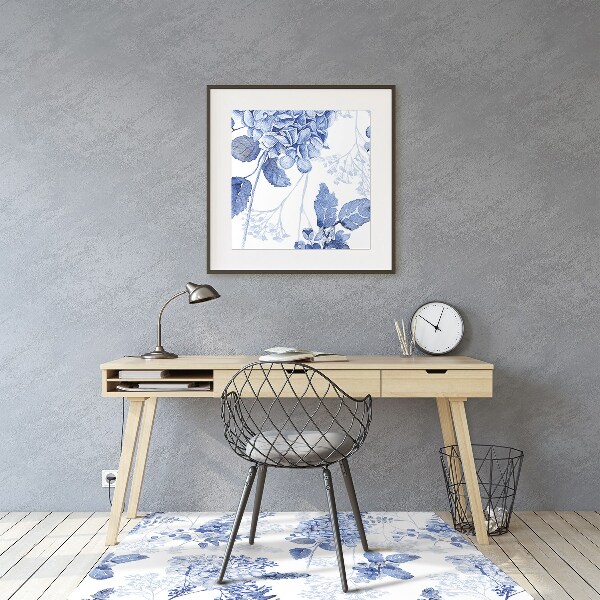 Bürostuhlunterlage Blaue Hortensie