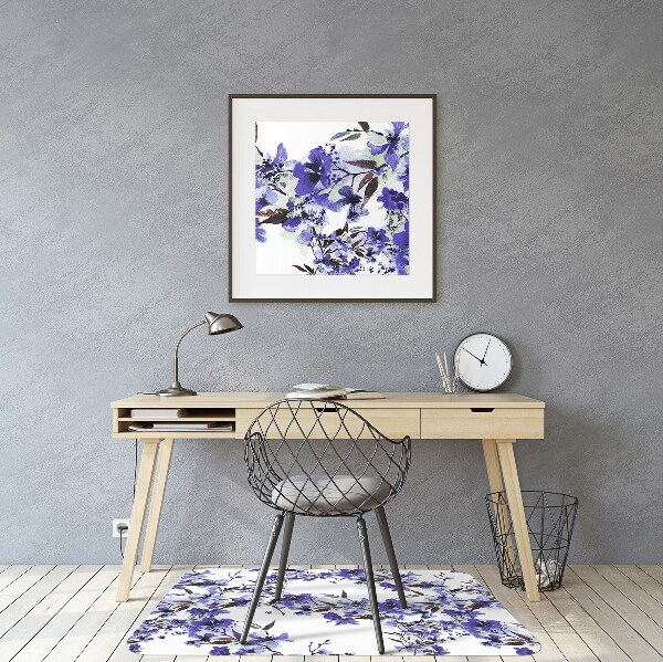 Bodenschutzmatte Blaue Blumen