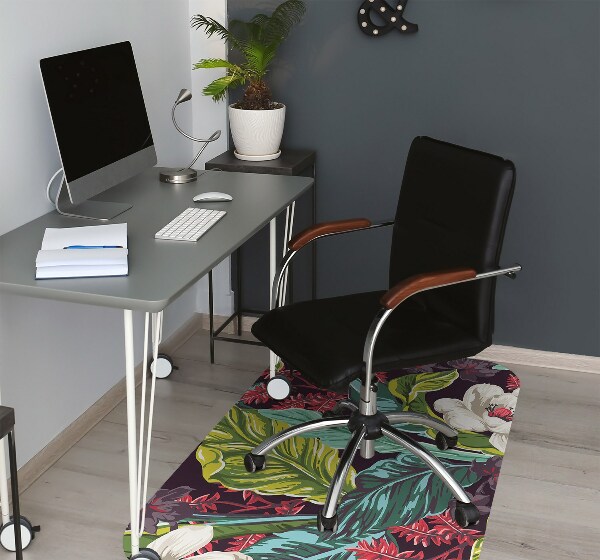 Stuhlmatte für Hartböden Blumenmotiv