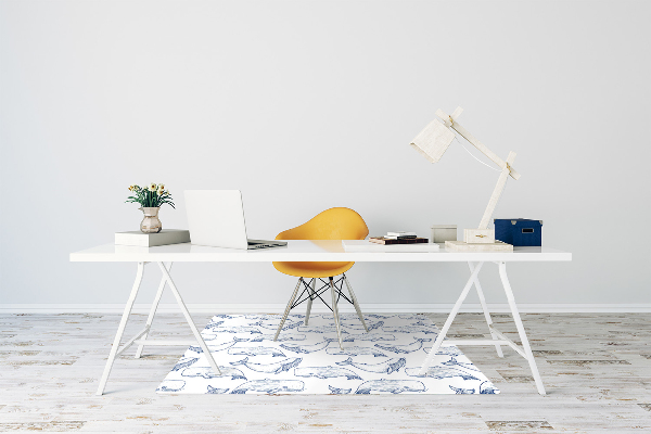 Stuhlmatte Blaue Wale