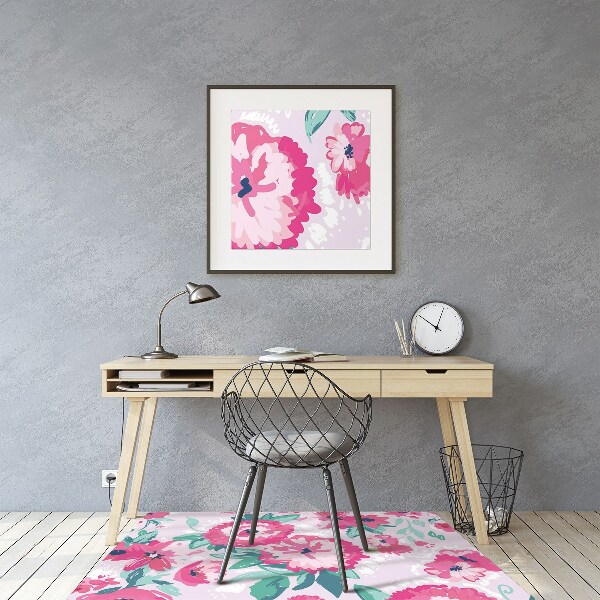 Stuhlmatte für Hartböden Blumen