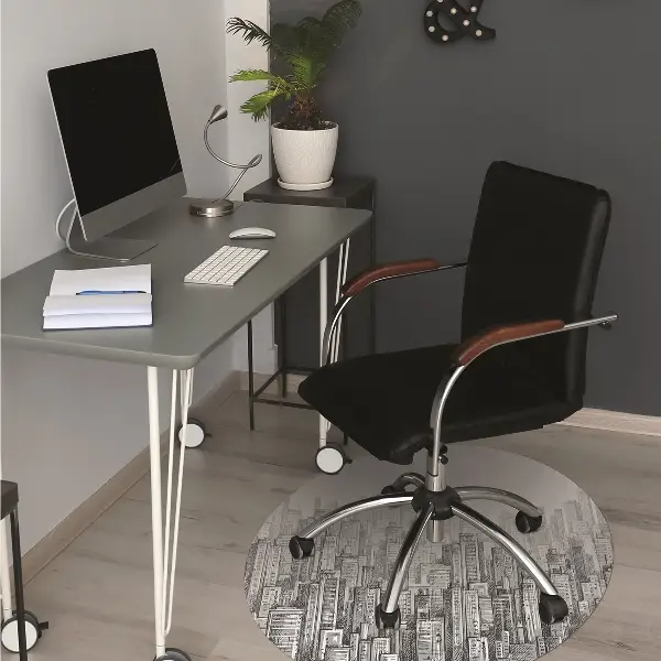Bürostuhlunterlage Schwarz-Weiß-Stadt