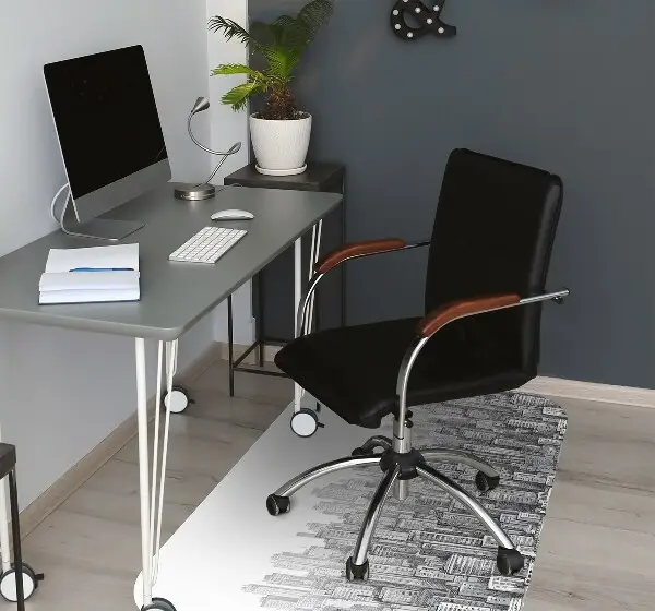 Bürostuhlunterlage Schwarz-Weiß-Stadt