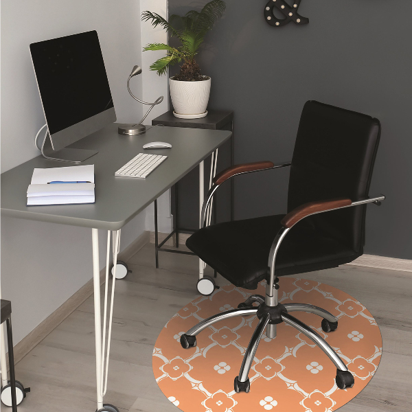 Stuhlmatte für Hartböden Orangefarbene Blumen