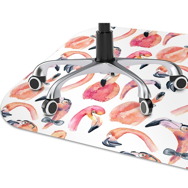 Bürostuhlunterlage Verrückte Flamingos.