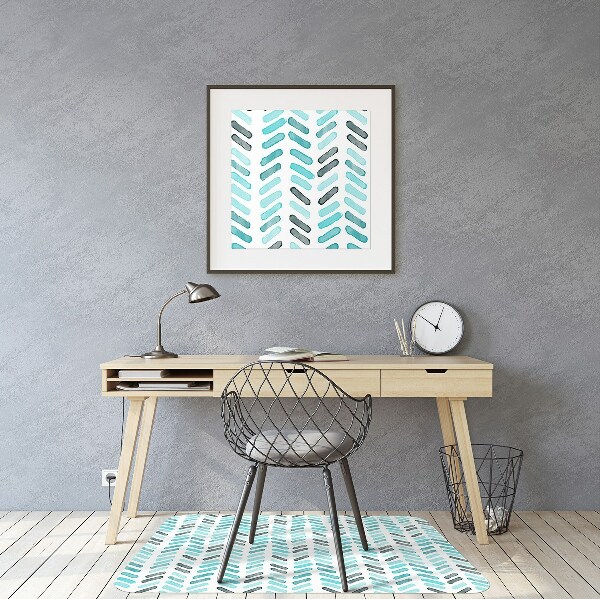 bodenschutzmatte bürostuhl Aquarell in Herringbone.
