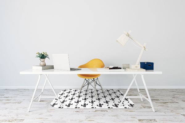 Bürostuhlunterlage Schwarze Kaktee.