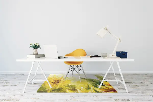 Stuhlmatte für Hartböden Sonnenblumen