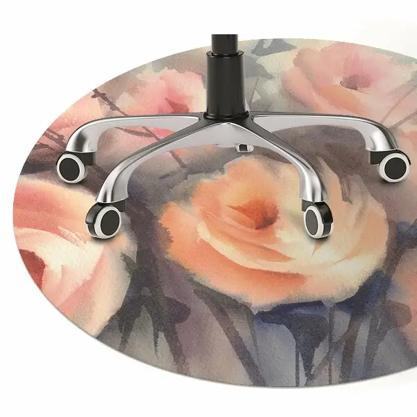Stuhlmatte für Hartböden Orange Rosen
