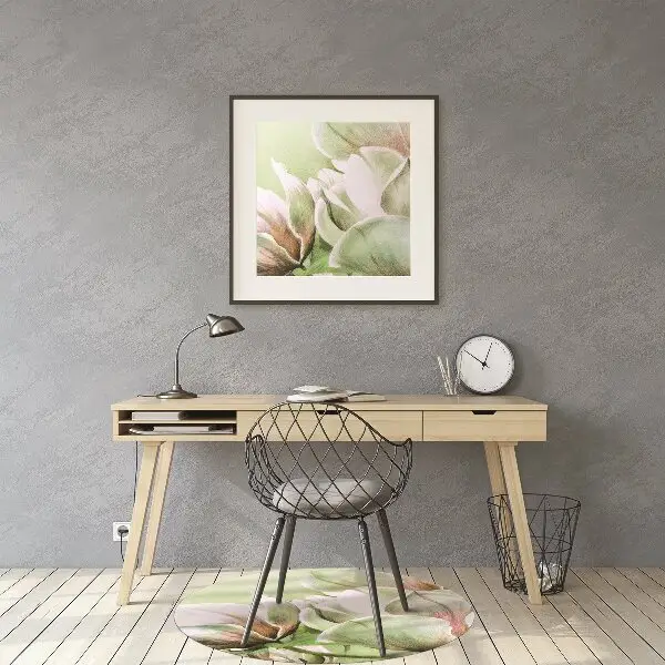 Stuhlmatte für Hartböden Magnolienblumen