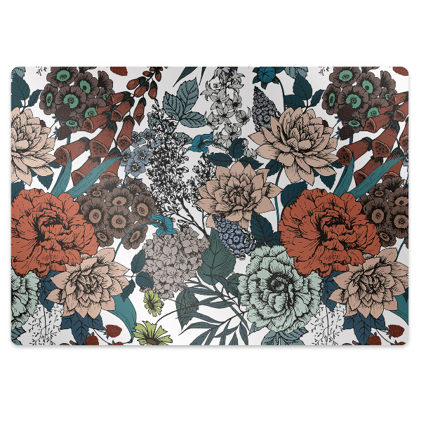 Stuhlmatte Retro-Blumen