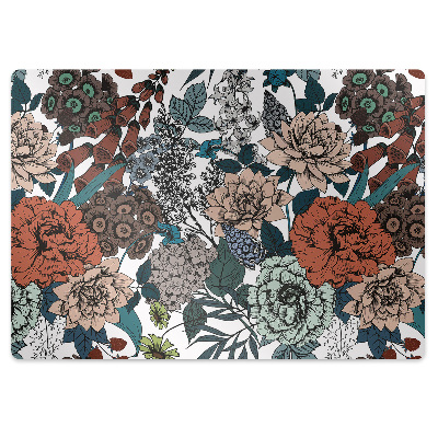 Stuhlmatte Retro-Blumen