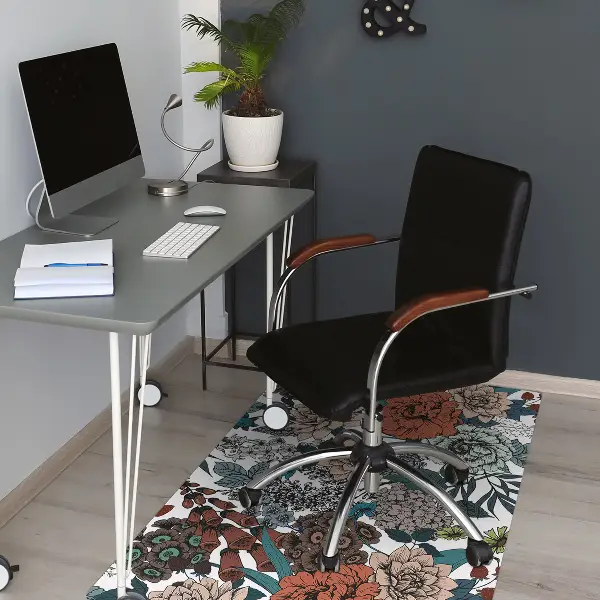 Stuhlmatte Retro-Blumen
