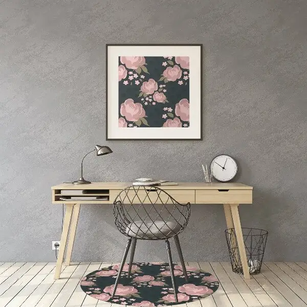 Bürostuhlunterlage Pinke Blumen
