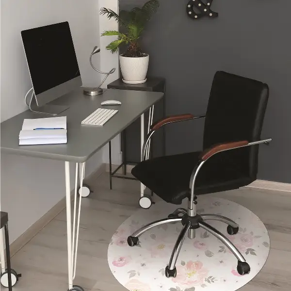 bodenschutzmatte schreibtischstuhl Aquarellblumen