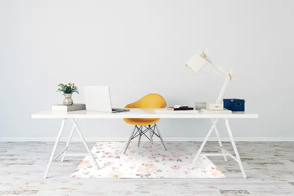 bodenschutzmatte schreibtischstuhl Aquarellblumen