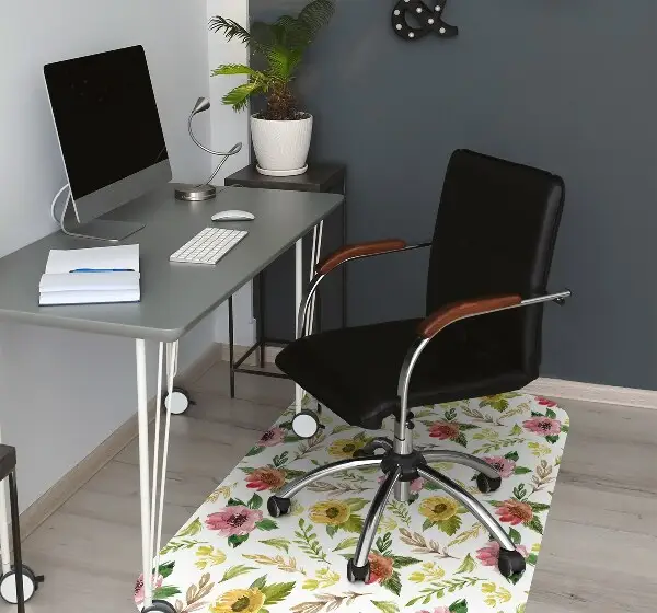 Bürostuhlunterlage Aquarellblumen