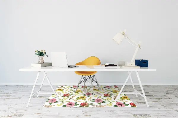 Bürostuhlunterlage Aquarellblumen