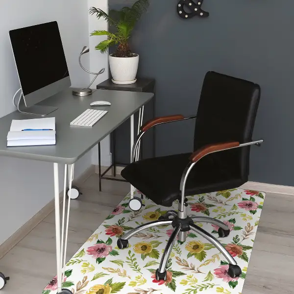 Bürostuhlunterlage Aquarellblumen