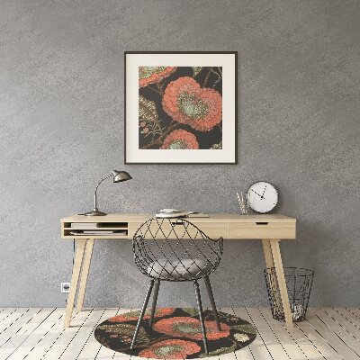 Bürostuhlunterlage Retro-Blumen