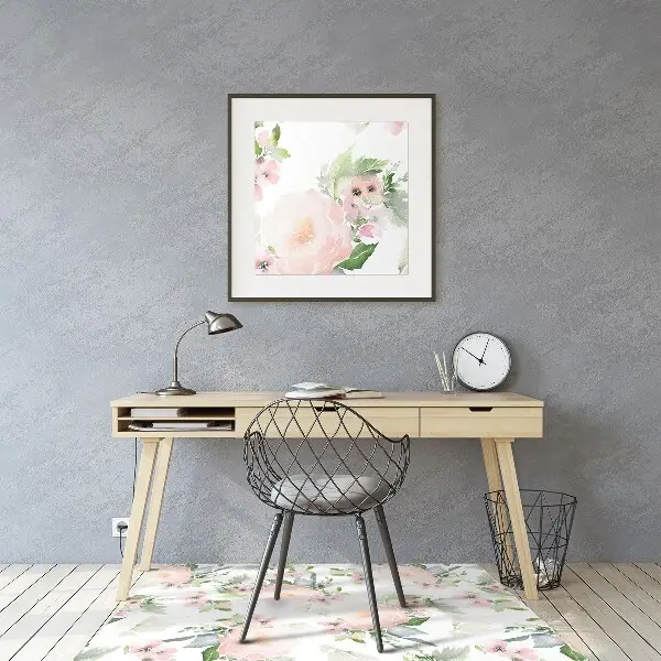 Bürostuhlunterlage Pastellblumen