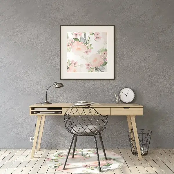 Bürostuhlunterlage Pastellblumen
