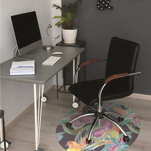 Bürostuhlunterlage Bunte Papageien