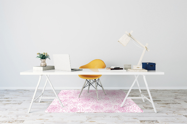 Bürostuhlunterlage Pinke Blumen