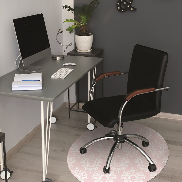 Bürostuhlunterlage Rosa Damast