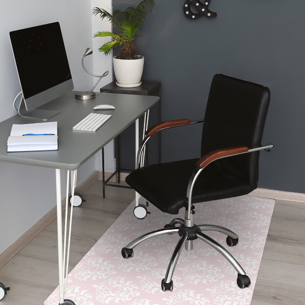 Bürostuhlunterlage Rosa Damast