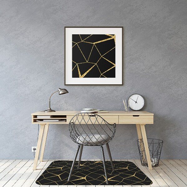 Stuhlmatte für Hartböden Gold- und schwarze Mosaik