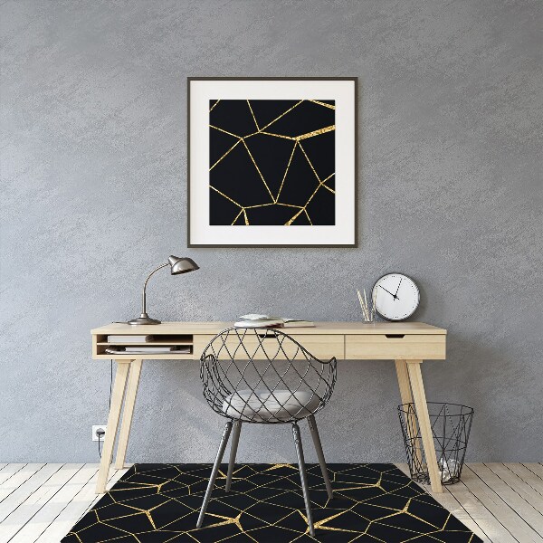 Stuhlmatte für Hartböden Gold- und schwarze Mosaik