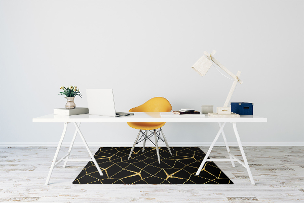 Stuhlmatte für Hartböden Gold- und schwarze Mosaik