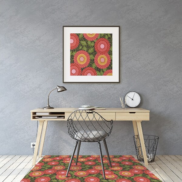 bodenschutzmatte schreibtischstuhl Geometrische Blumen